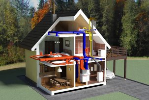 Nous équipons les maisons en bois: fenêtres, isolation, chauffage, câblage