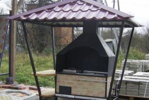 We make an exhaust hood for a barbecue made of metal or brick