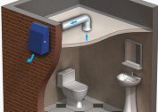 Ventilation of a separate bathroom with bathtub and toilet