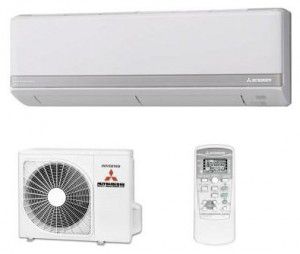 Visió general dels condicionadors d'aire mitsubishi (mitsubishi) pesats i elèctrics: paret, inversor, casset, conducte, divisió, comandaments i instruccions per a ells