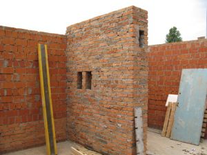 Construction of a brick ventilation shaft