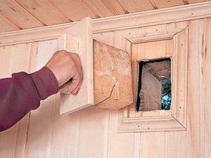 Vent supply duct plug in a wooden house