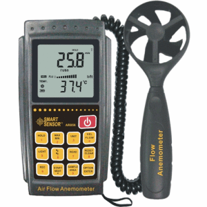 L'anémomètre est utilisé pour mesurer la température et la vitesse de l'air
