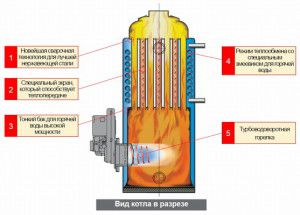 Ang scheme ng boiler sa diesel fuel