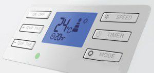 Ang control panel at ipakita sa kaso ng ELECTROLUX mobile air conditioner