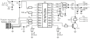 podrobný diagram pripojenia modulu GSM