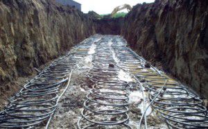 Installation of a horizontal geothermal heating circuit