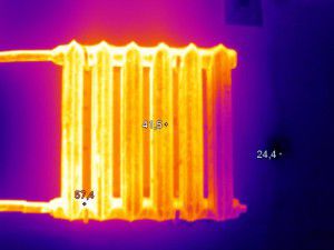 Distribuição desigual de calor no radiador