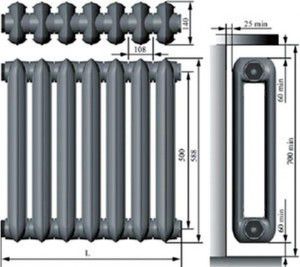 Projeto do radiador de ferro fundido