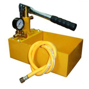 Mechanical pump for pressure testing of heating