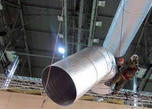 large ducts lift by cranes