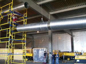 lifting of a section of round ducts