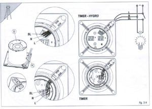 Anslutningsdiagram för en fläkt i badrummet
